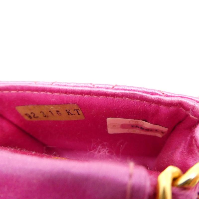Chanel Mini Quilted Chain Shoulder Bag 1 Piece Satin Pochette