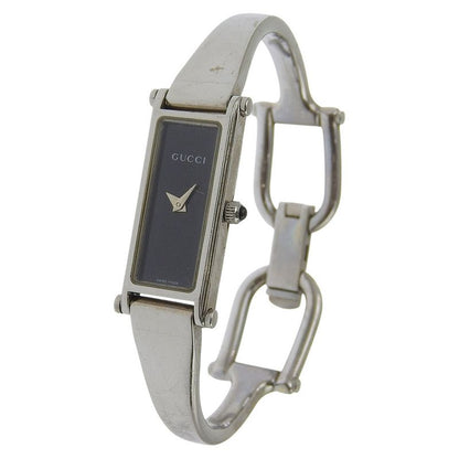 Gucci Stainless Steel Quartz Analog Display Black Dial Watch