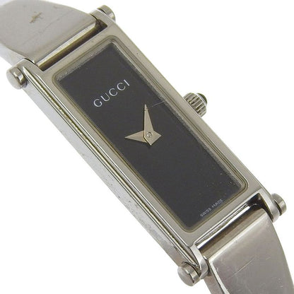 Gucci Stainless Steel Quartz Analog Display Black Dial Watch