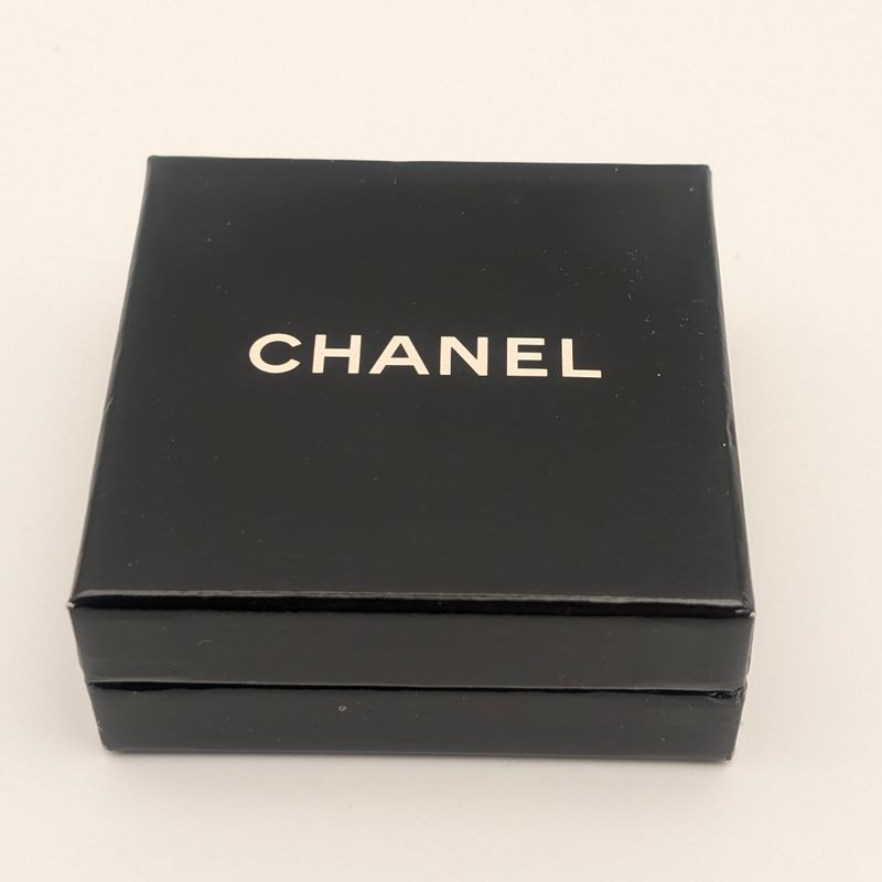 Chanel Earrings CC Logo Circle Gold First Era Vintage