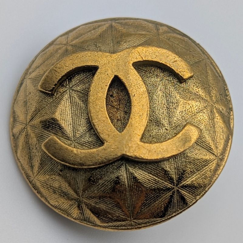 Chanel Earrings CC Logo Round Gold Vintage