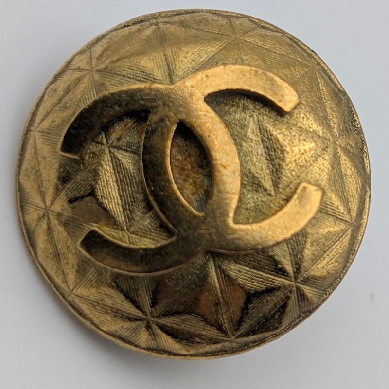 Chanel Earrings CC Logo Round Gold Vintage