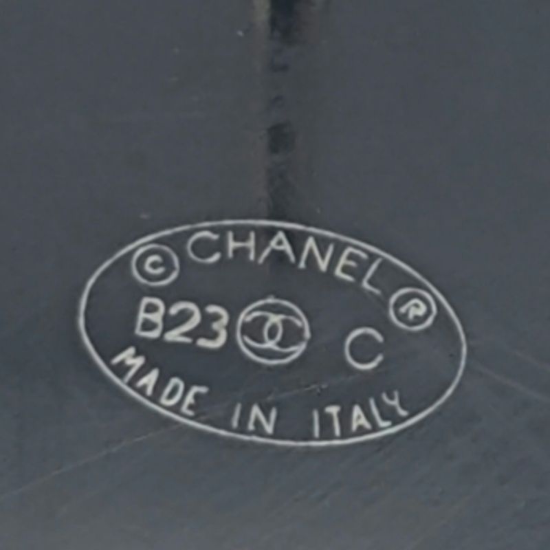 Chanel Earrings CC Logo Gold Black Round