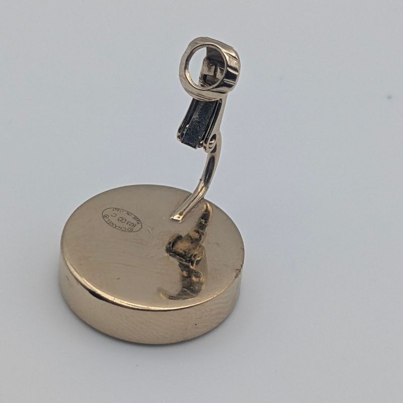 Chanel Earrings CC Logo Gold Black Round