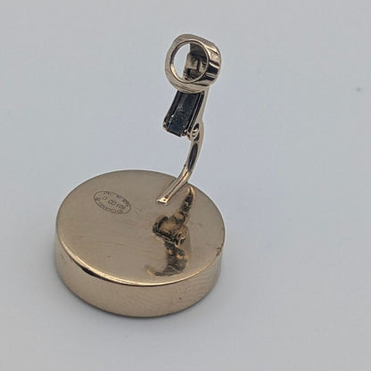 Chanel Earrings CC Logo Gold Black Round