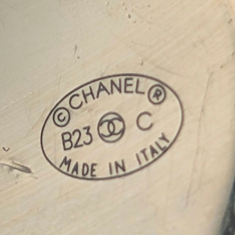 Chanel Earrings CC Logo Gold Black Round