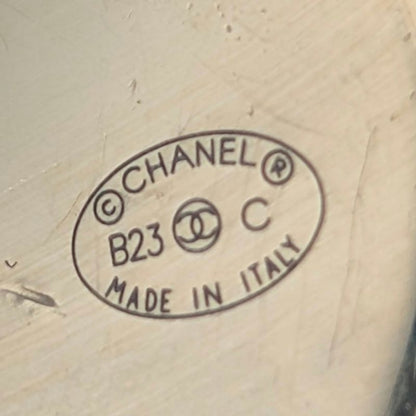Chanel Earrings CC Logo Gold Black Round