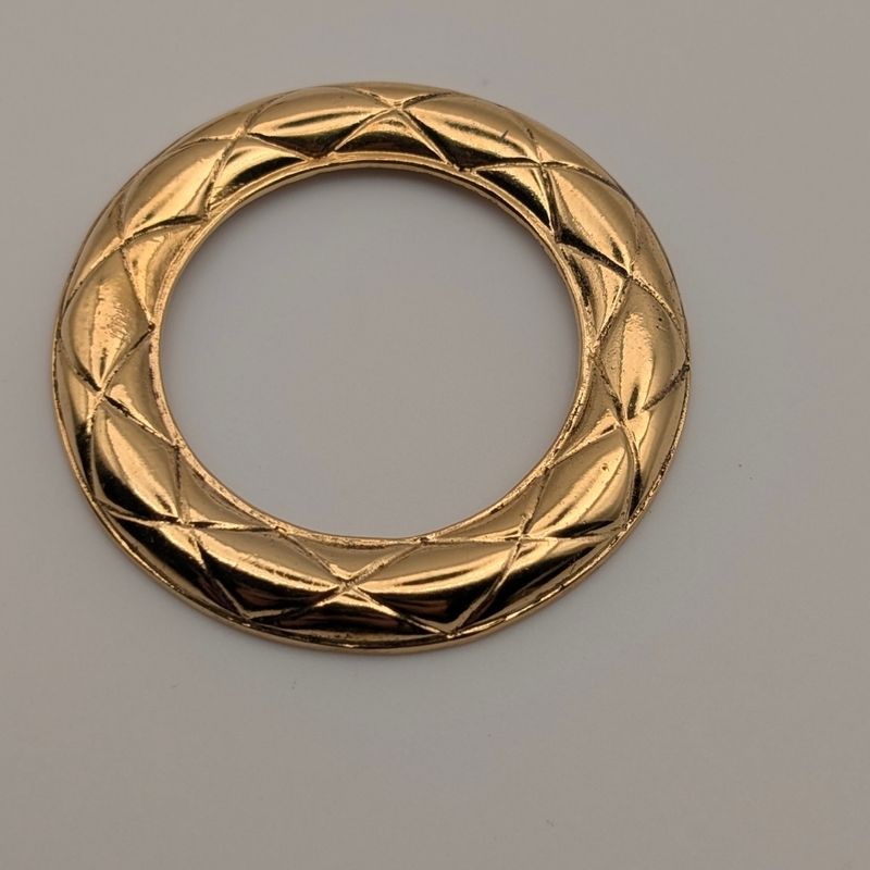 Chanel Earrings CC Logo Round Gold Vintage