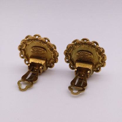 Chanel Earrings CC Logo Twist Gold Vintage