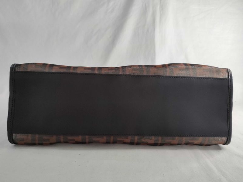 Fendi Bag Cover Peekaboo Defender Brown Mesh Leather