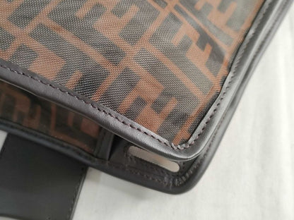 Fendi Bag Cover Peekaboo Defender Brown Mesh Leather