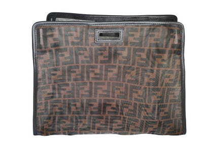 Fendi Bag Cover Peekaboo Defender Brown Mesh Leather