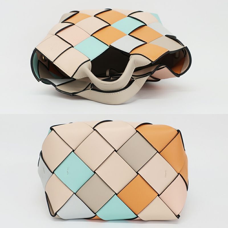 Loewe Woven Basket 2-Way Shoulder Bag Multicolor Gold