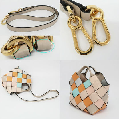 Loewe Woven Basket 2-Way Shoulder Bag Multicolor Gold
