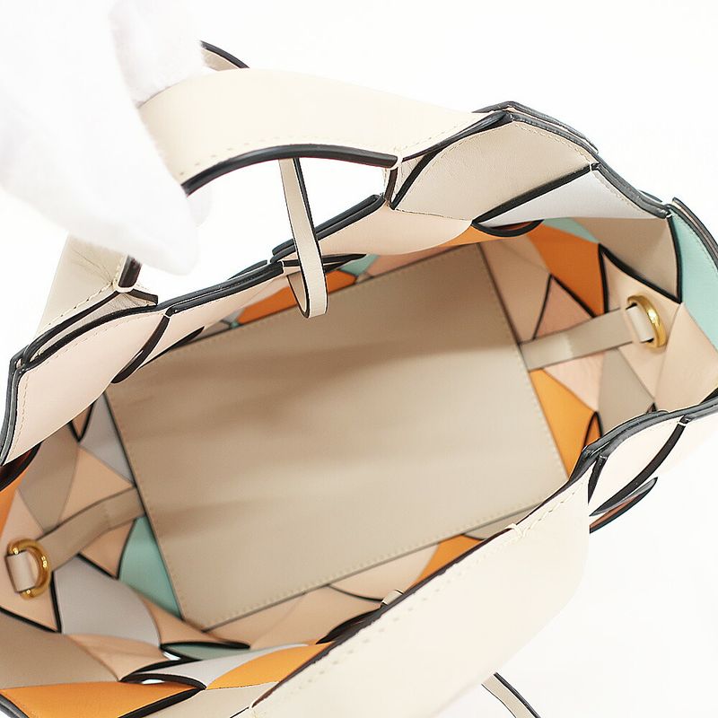 Loewe Woven Basket 2-Way Shoulder Bag Multicolor Gold