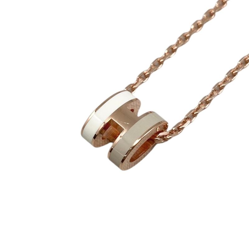 Hermes Necklace Mini Pop Lo Cover Bicolor System Beige White