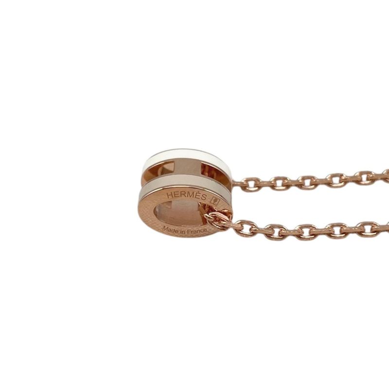 Hermes Necklace Mini Pop Lo Cover Bicolor System Beige White