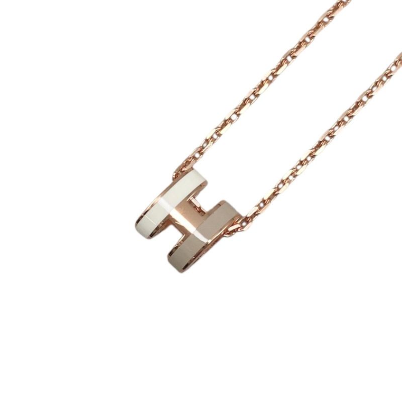 Hermes Necklace Mini Pop Lo Cover Bicolor System Beige White