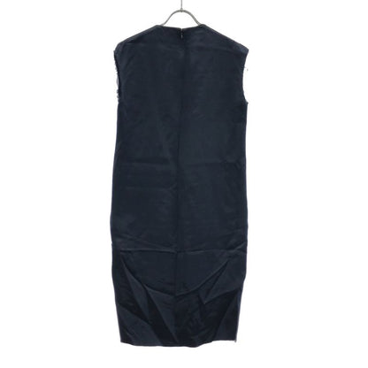 Celine Cutoff Rayon Satin Dress 2 Navy 38