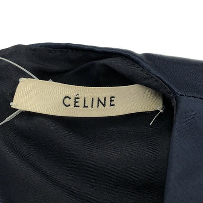 Celine Cutoff Rayon Satin Dress 2 Navy 38