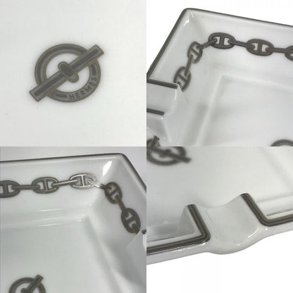 Hermes Ashtray Chaine D'ancre Logo Pottery White