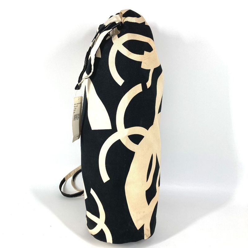 Chanel Shoulder Bag CC Logo Drawstring Cotton White