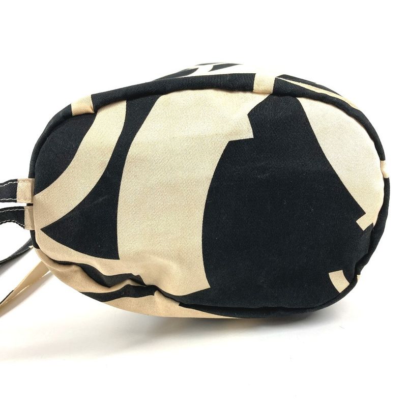 Chanel Shoulder Bag CC Logo Drawstring Cotton White