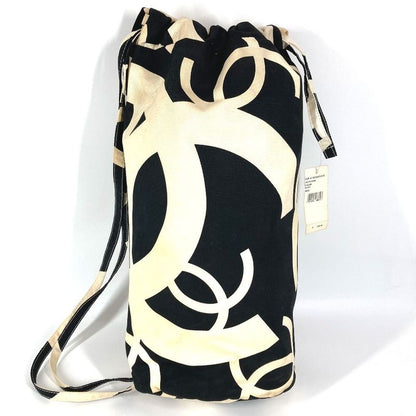 Chanel Shoulder Bag CC Logo Drawstring Cotton White