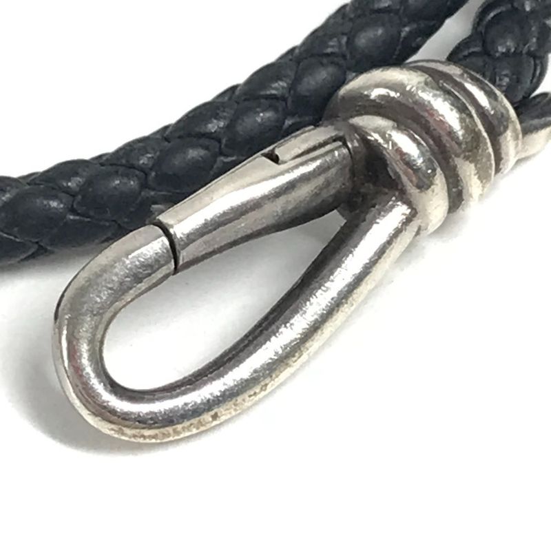 Tiffany & Co. Bracelet Knot Double Laid Wrap Leather Dark Gray