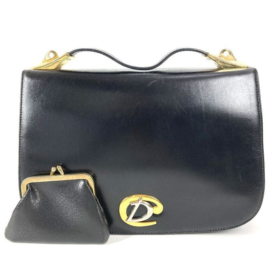 Dior Handbag CD Logo Leather Black