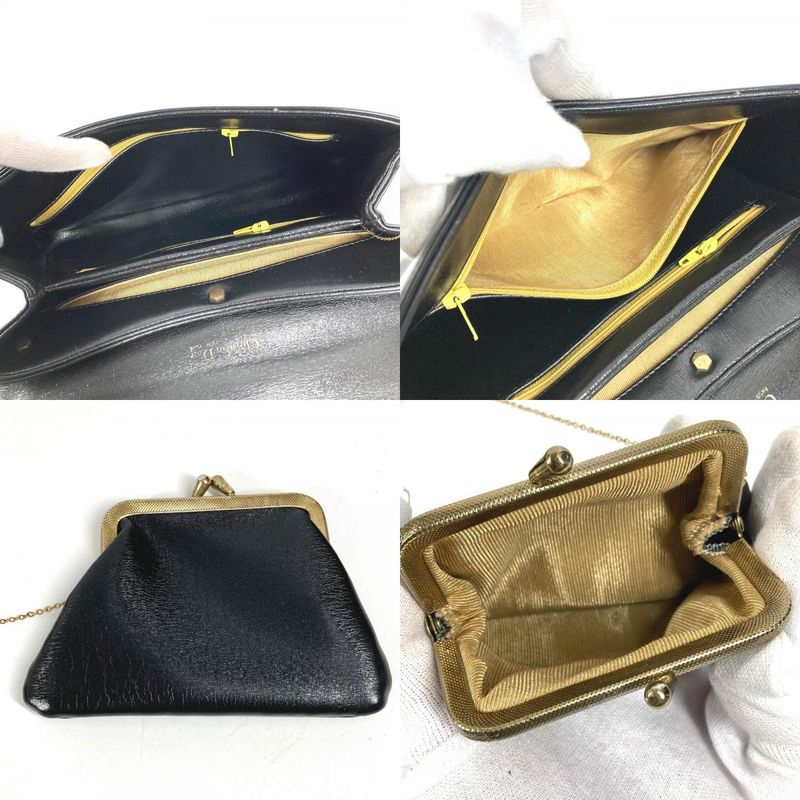 Dior Handbag CD Logo Leather Black