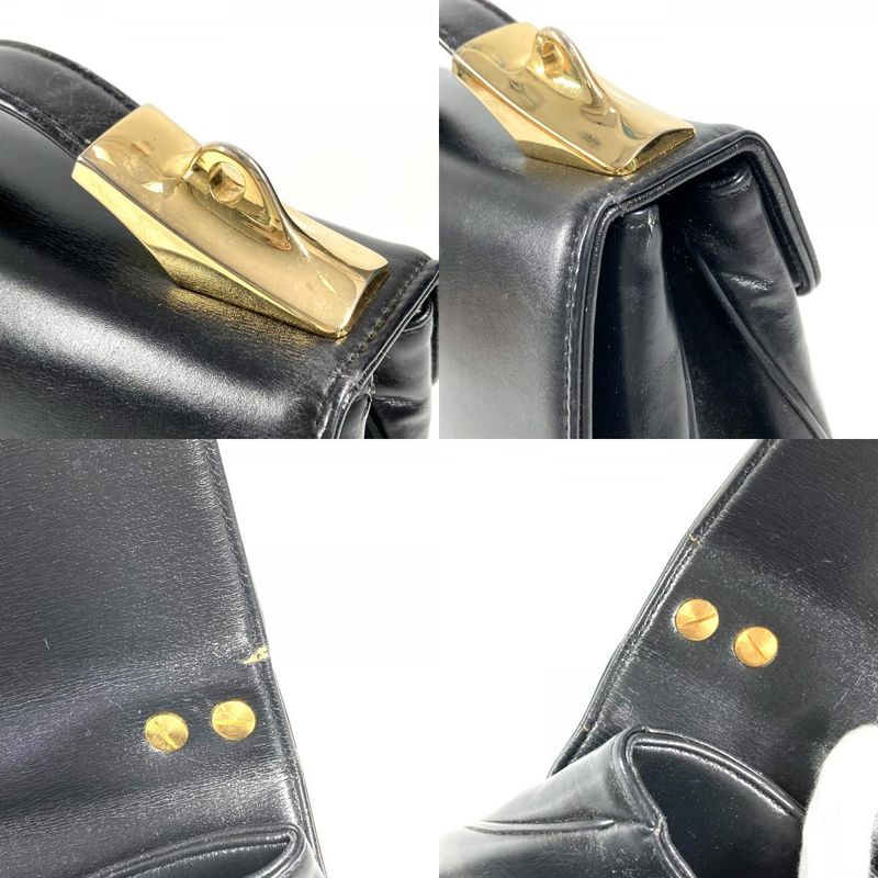 Dior Handbag CD Logo Leather Black