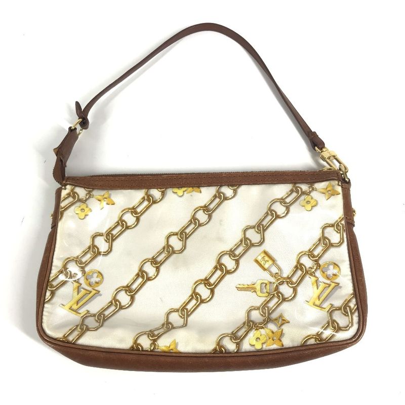 Louis Vuitton Shoulder Bag Pochette Vinyl Leather White