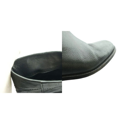 Chanel Leather Middle Boots Short CC Logo 35C Black SS OS