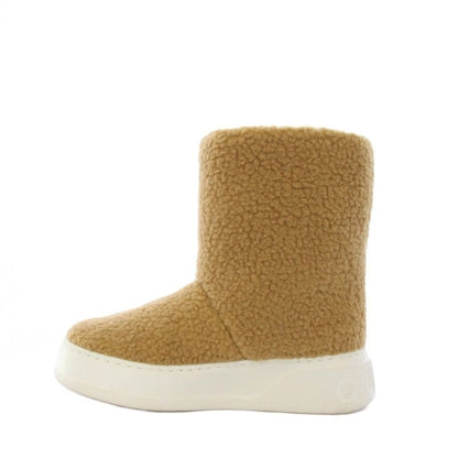 Gucci Boa Boots Short Length Interlocking Sherry Line 35 Beige Heel