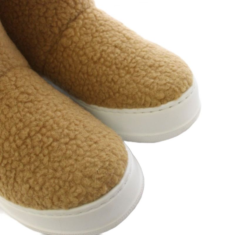 Gucci Boa Boots Short Length Interlocking Sherry Line 35 Beige Heel