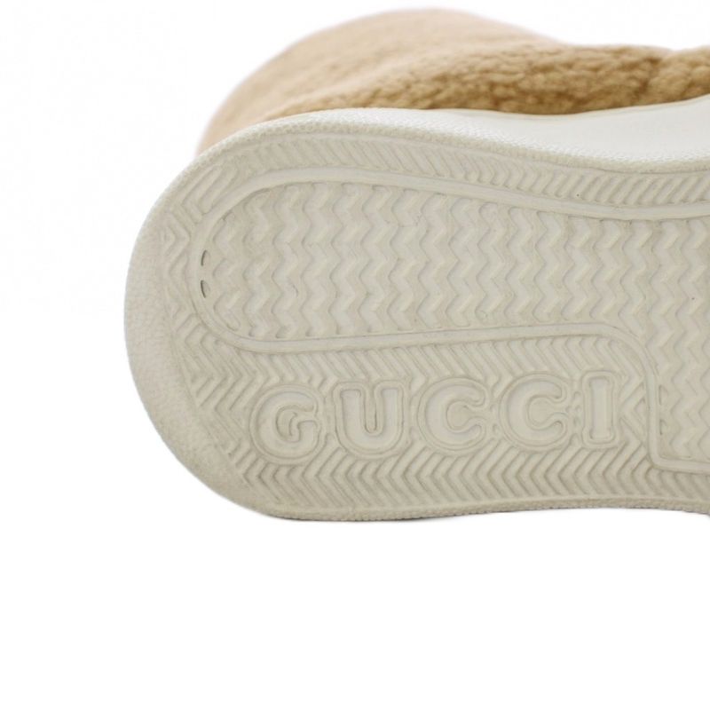 Gucci Boa Boots Short Length Interlocking Sherry Line 35 Beige Heel