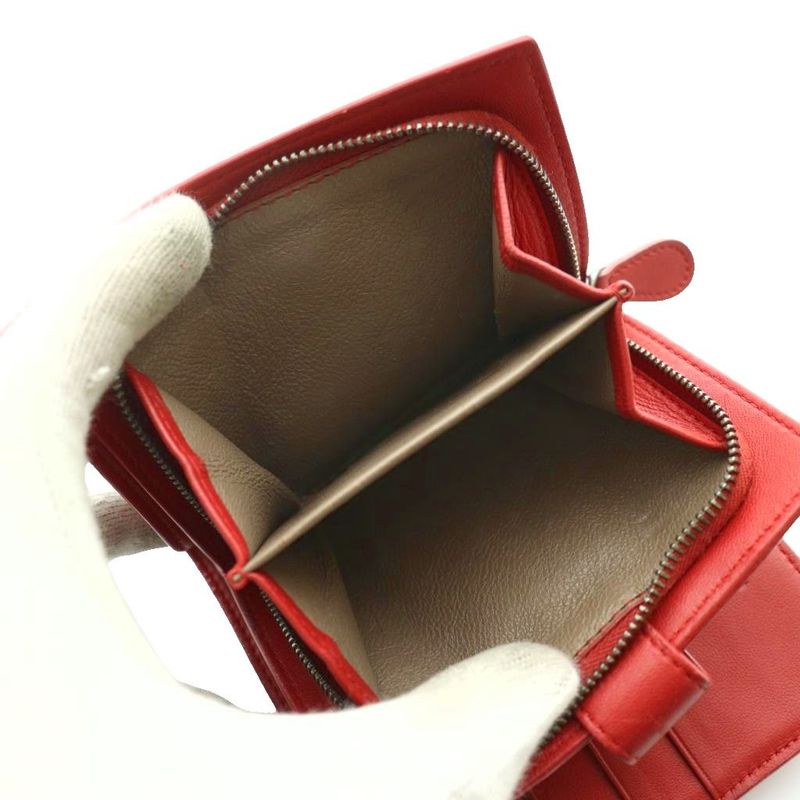 Bottega Veneta Intrecciato Bifold Wallet Red SS OS