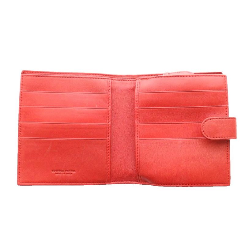 Bottega Veneta Intrecciato Bifold Wallet Red SS OS