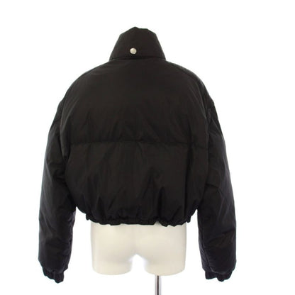 Prada Re-Nylon Triangle Logo Down Jacket Cropped Length 40 Black