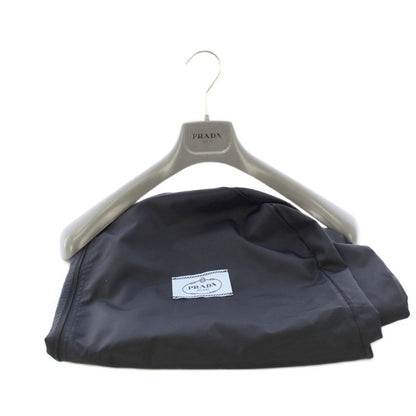 Prada Re-Nylon Triangle Logo Down Jacket Cropped Length 40 Black
