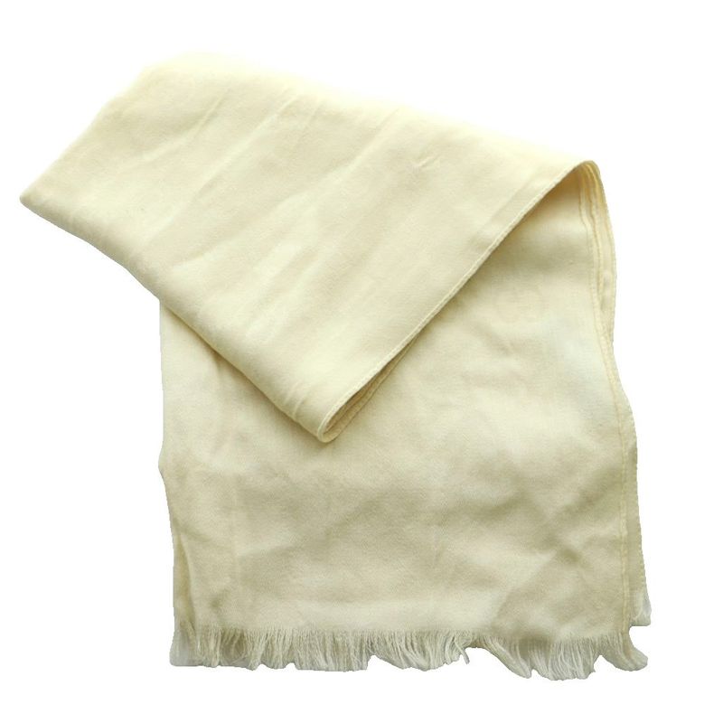 Gucci Wool Silk GG Pattern Shawl Scarf Ivory SS OS