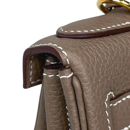 Hermes Kelly 28 Inner Sewing 2-Way Shoulder Bag Togo Etoupe