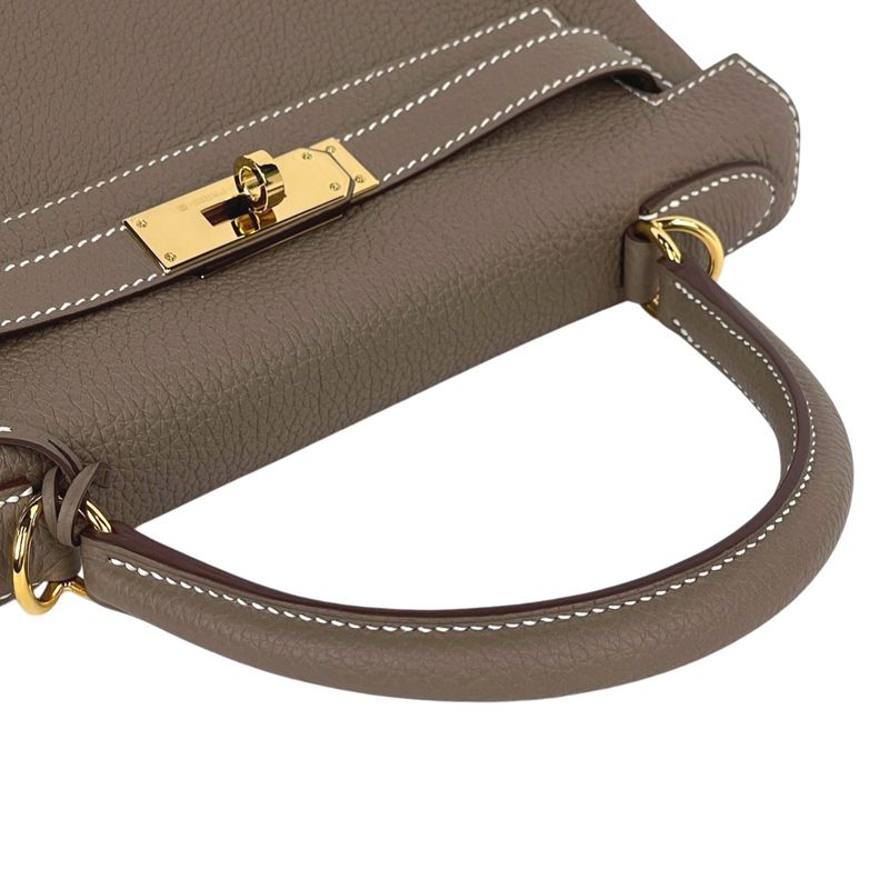 Hermes Kelly 28 Inner Sewing 2-Way Shoulder Bag Togo Etoupe