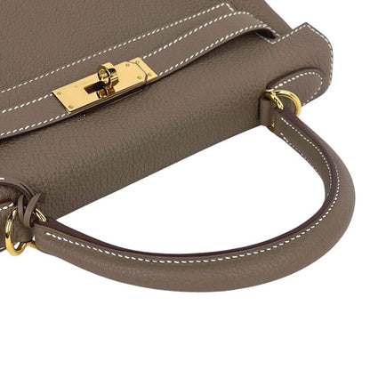 Hermes Kelly 28 Inner Sewing 2-Way Shoulder Bag Togo Etoupe