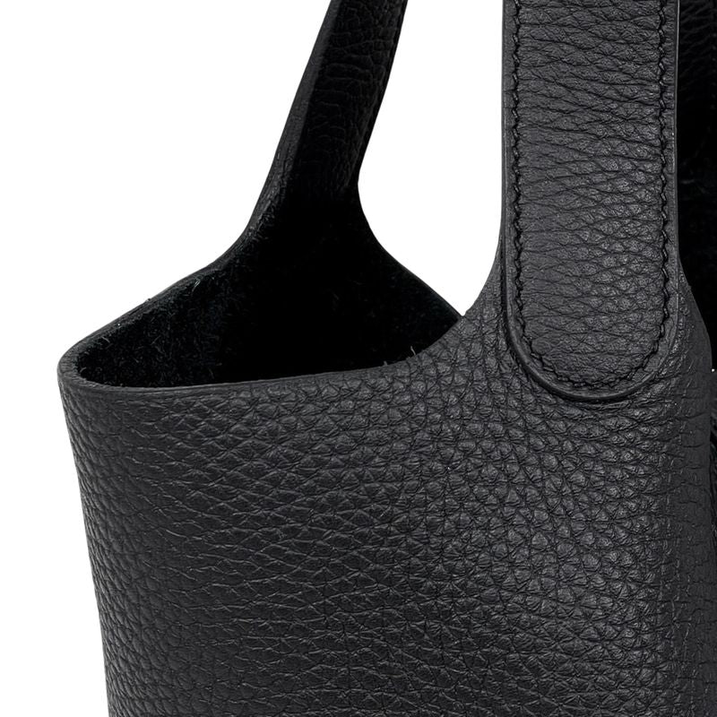 Hermes Picotin Lock MM Mini Bag Taurillon Clemence Black