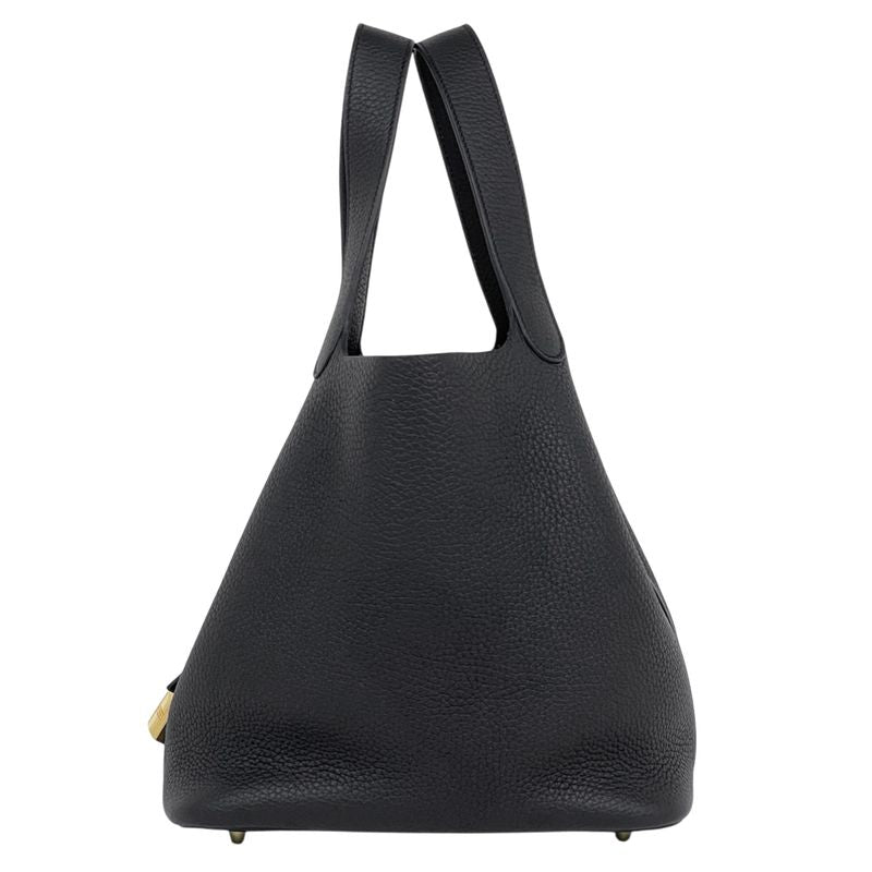 Hermes Picotin Lock MM Mini Bag Taurillon Clemence Black