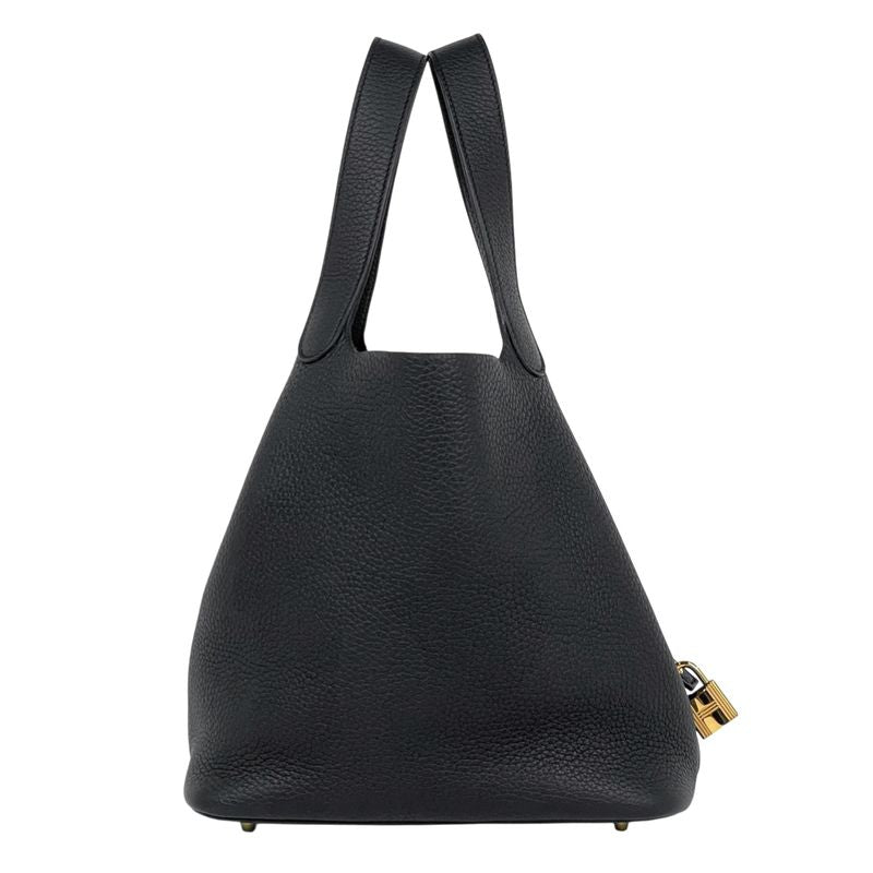 Hermes Picotin Lock MM Mini Bag Taurillon Clemence Black
