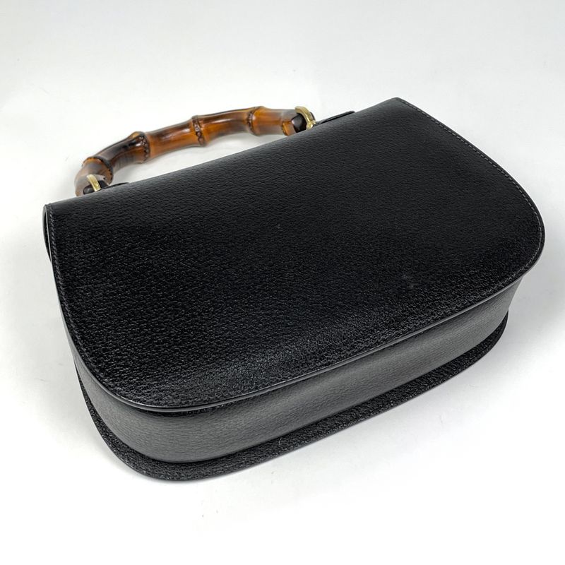Gucci Bamboo Handbag Vintage Leather Black