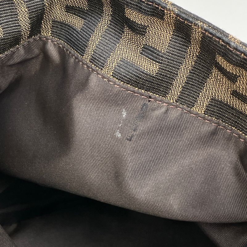 Fendi Zucca Pattern Shoulder Bag Canvas Brown